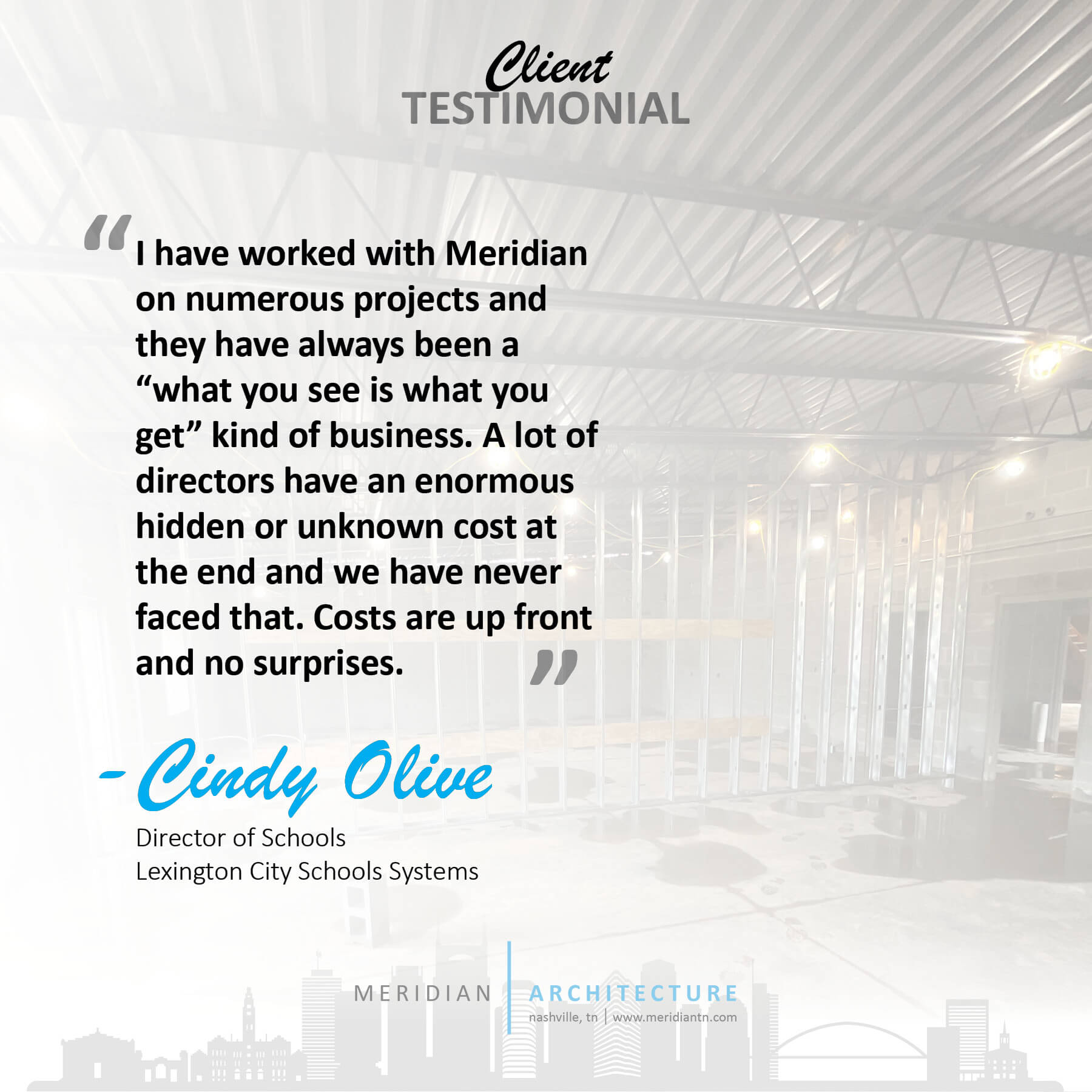 Client testimonial — Cindy Olive